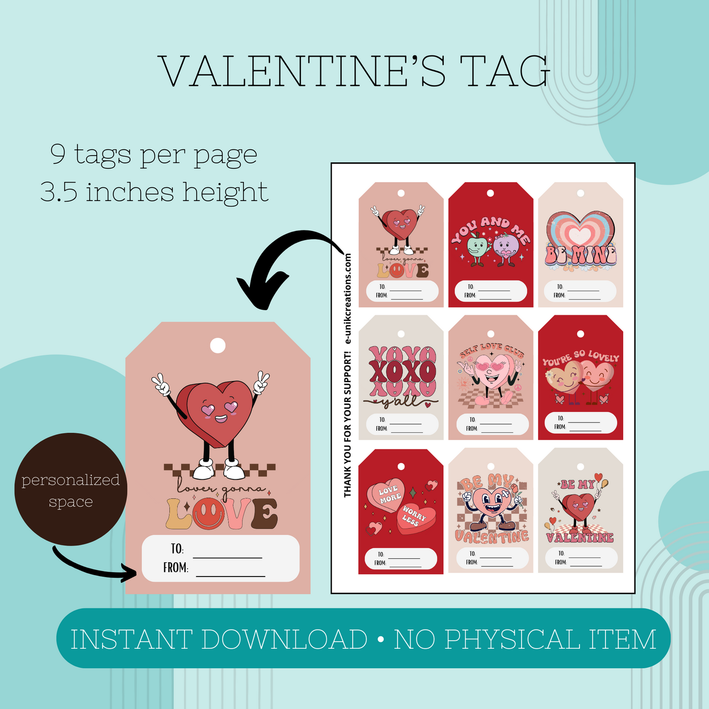 Retro Valentine Printable Kit