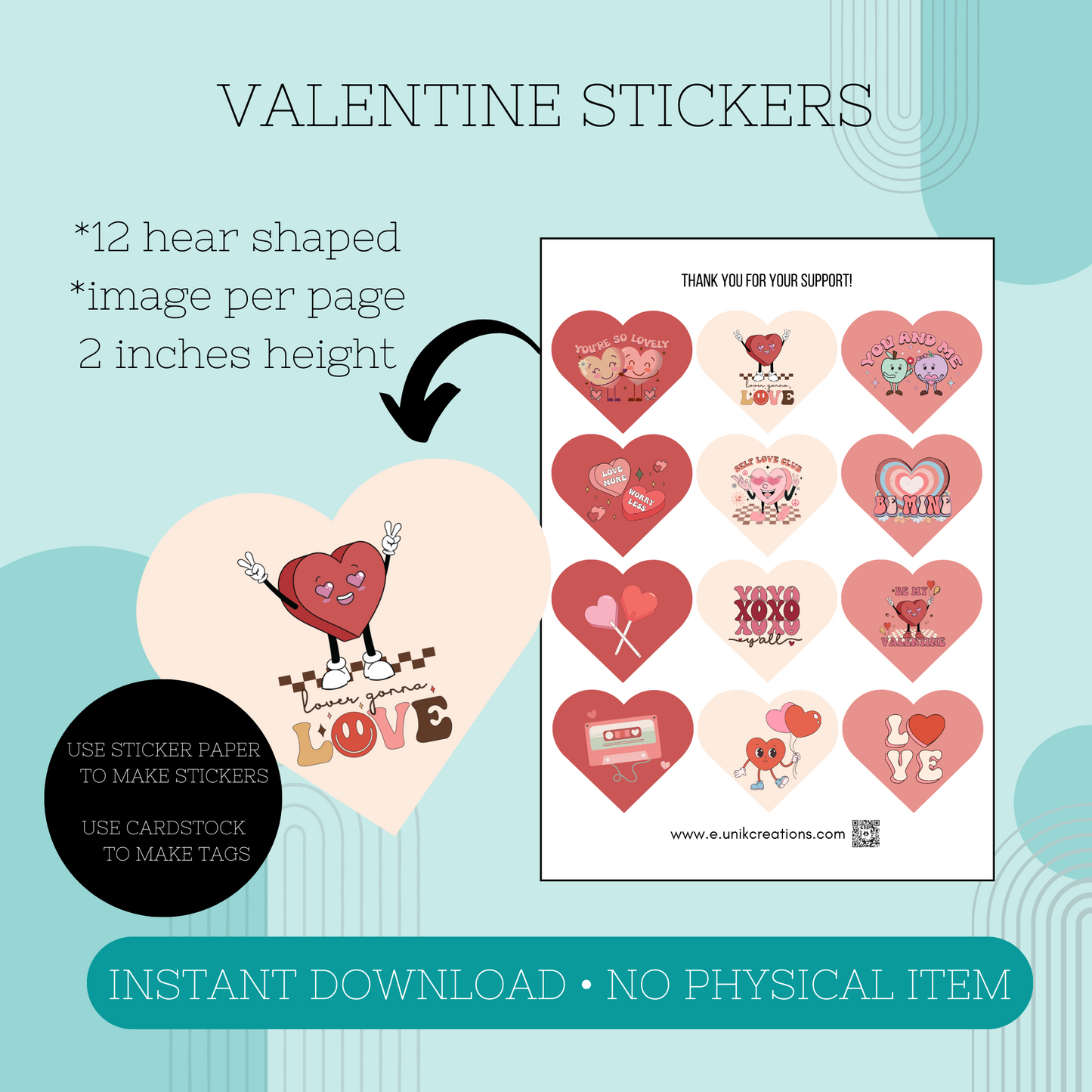 Retro Valentine Printable Kit