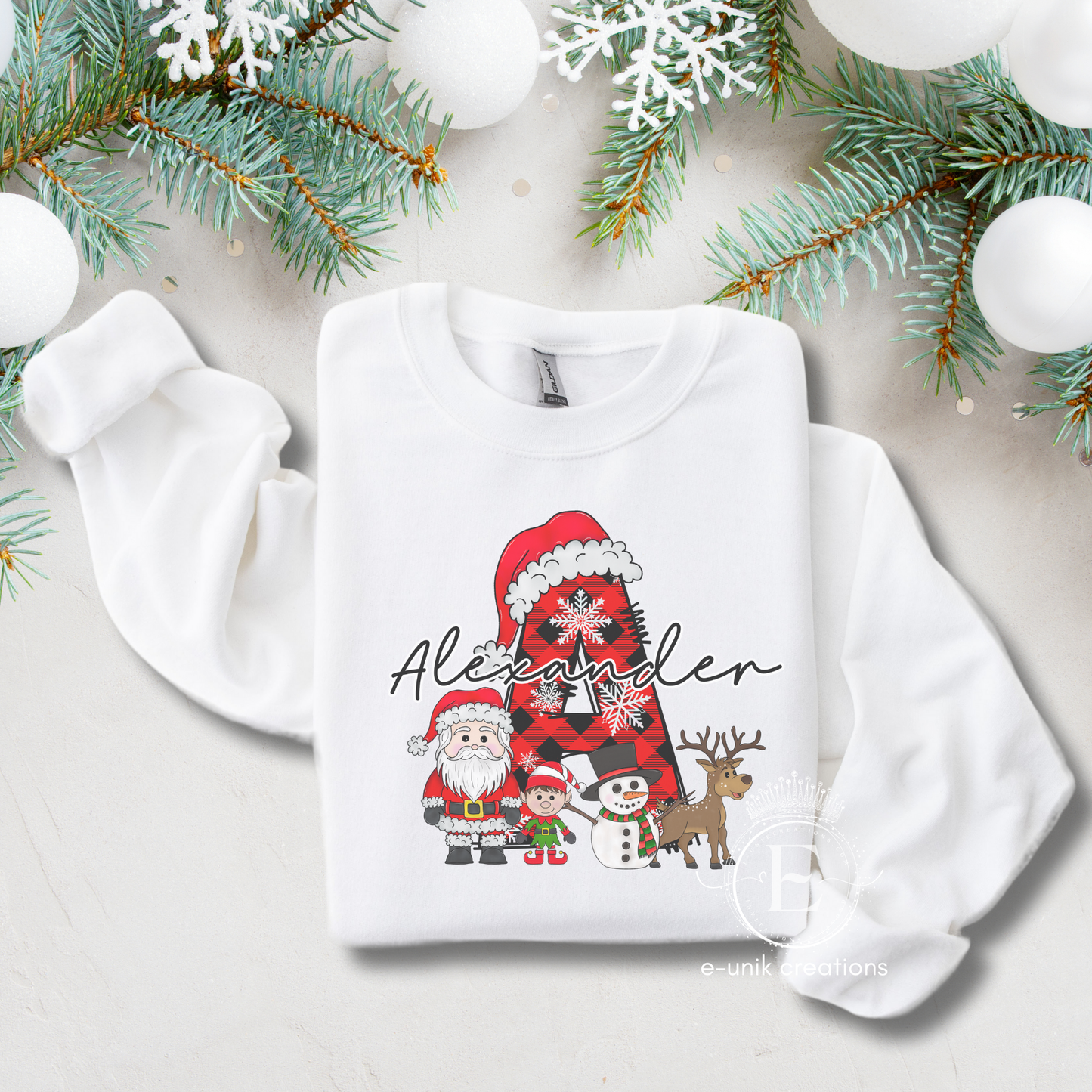 Custom Christmas Letter Santa Sweatshirt-Tshirt