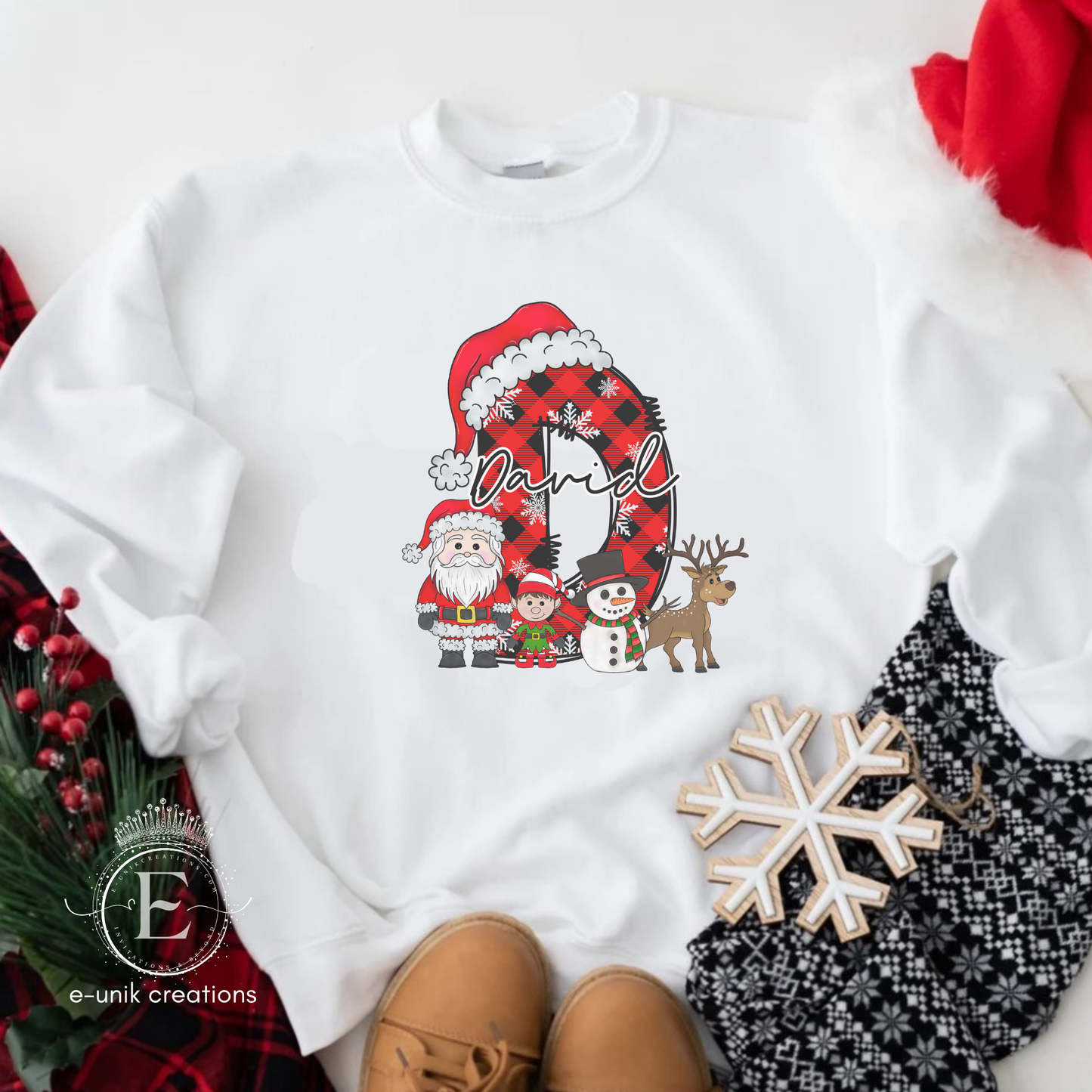 Custom Christmas Letter Santa Sweatshirt-Tshirt