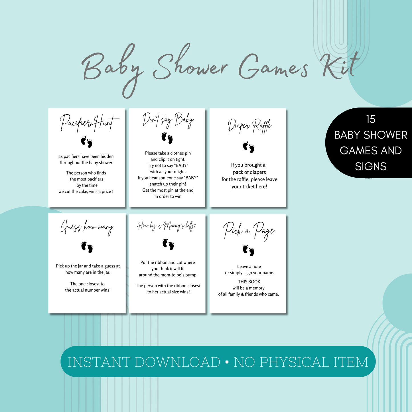 Minimalist Baby Shower Games Bundle