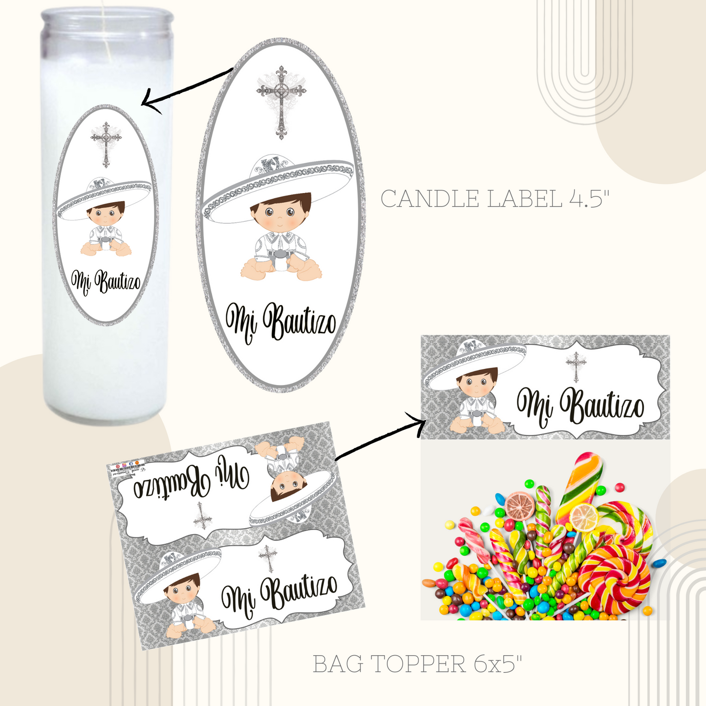 Silver Baby Charrito Baptism Printable Kit