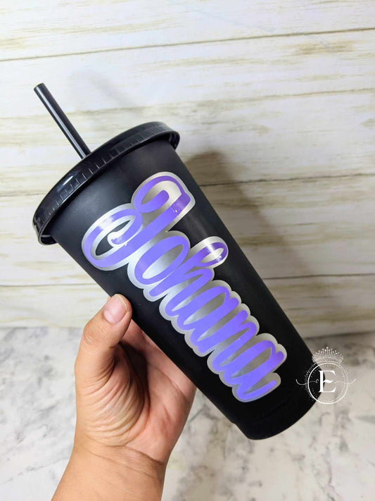 Black Plastic Personalized Tumbler