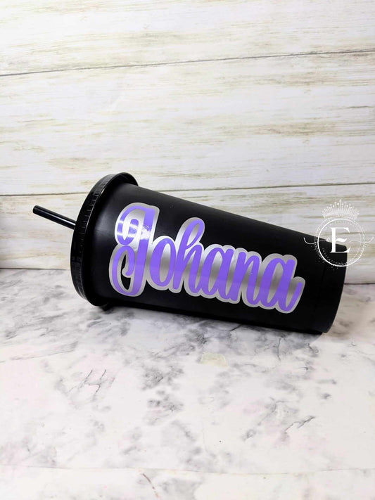 Black Plastic Personalized Tumbler