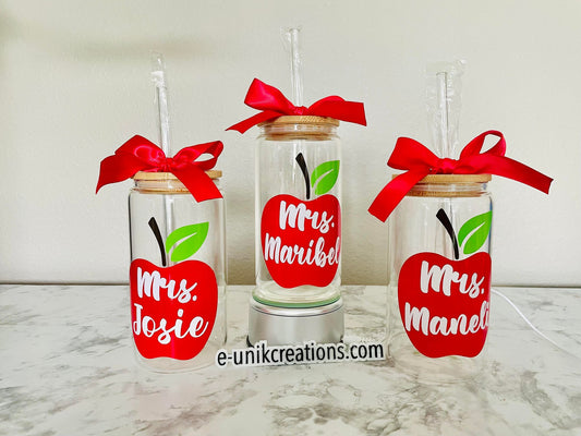 Teacher Glass Iced Coffee Cup
