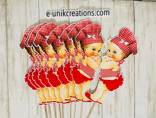 Red Baby Chef Centerpieces Sticks