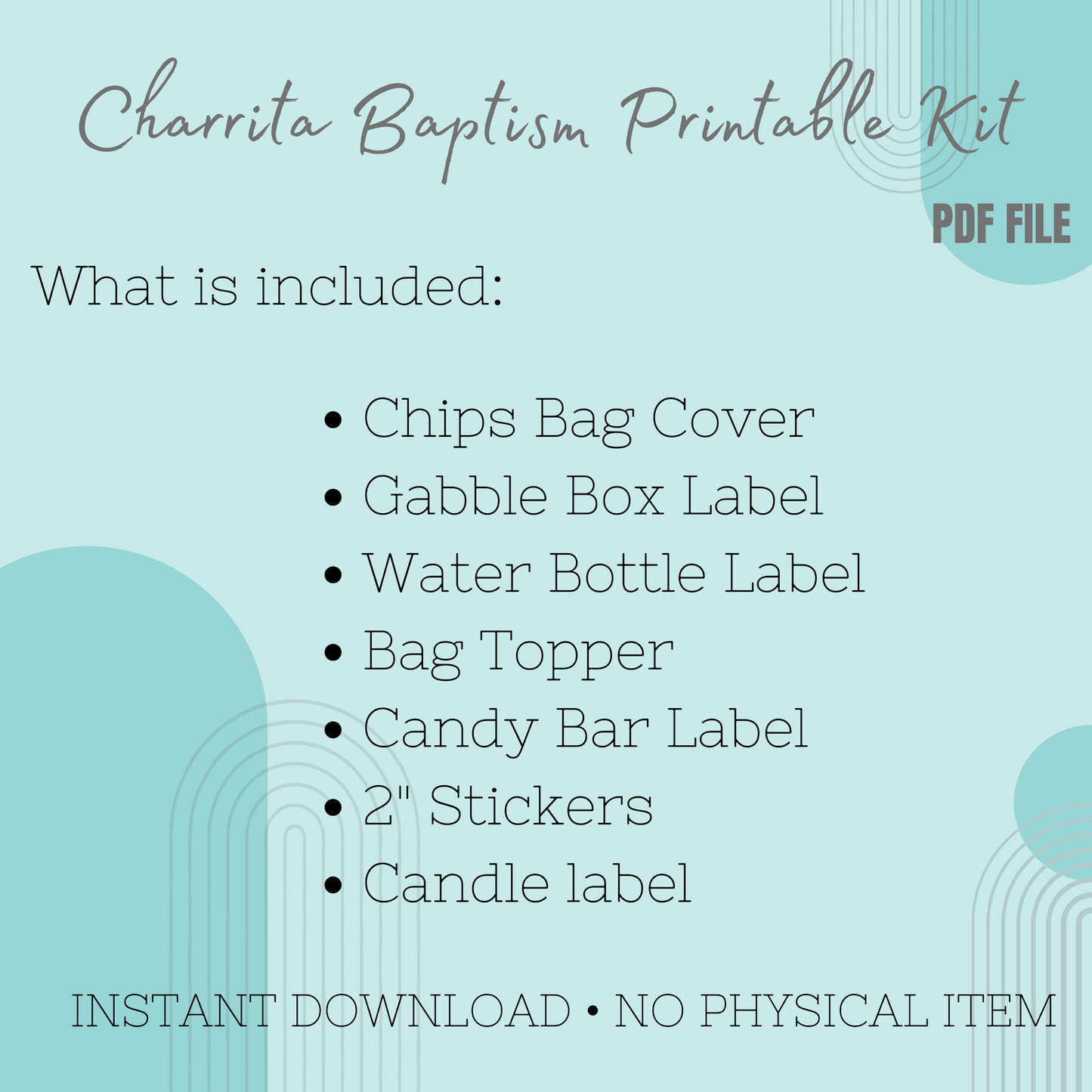 Silver Baby Charrita Baptism Printable Kit