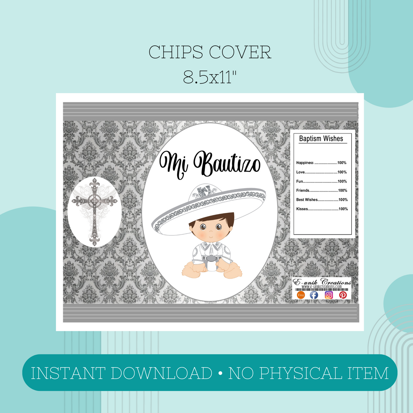 Silver Charrito Chips Bag Cover