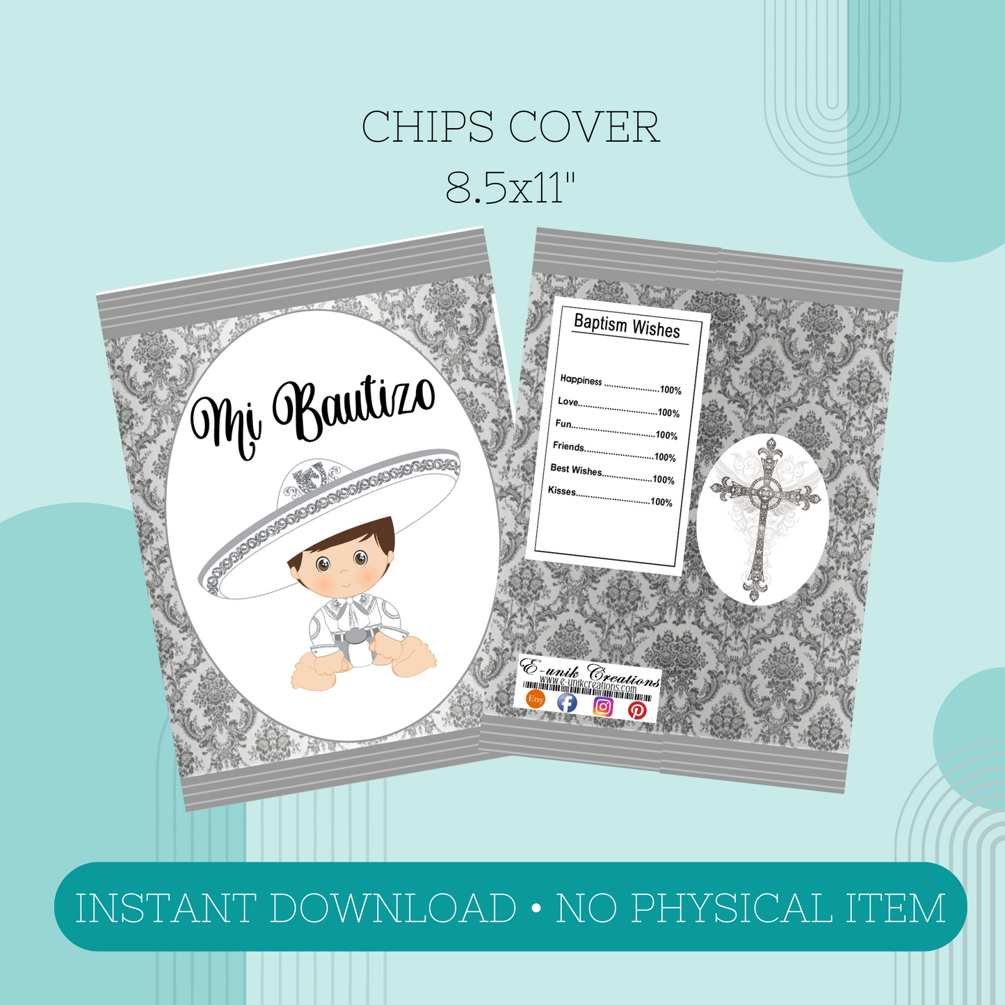 Silver Charrito Chips Bag Cover