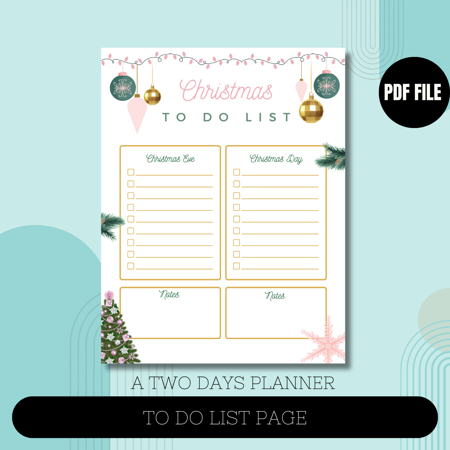 Pink Christmas Planner