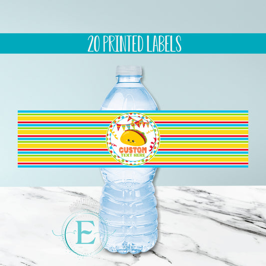Taco Fiesta Water Bottle Labels