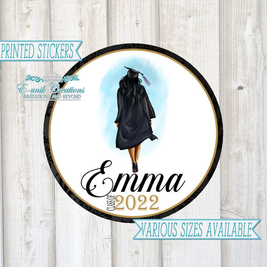 Girl Walking Graduation Stickers
