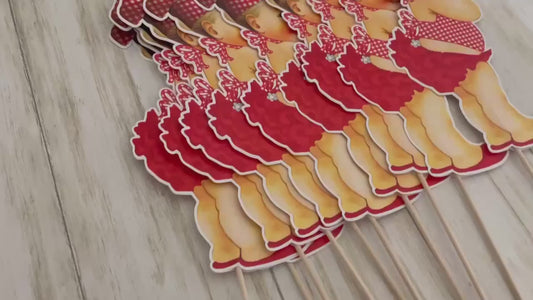 Red Baby Chef Centerpieces Sticks