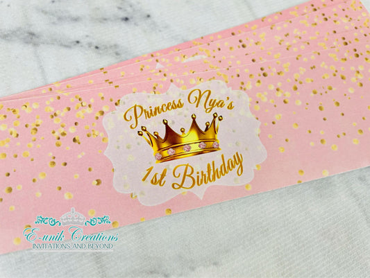 Princess Water Bottle Labels