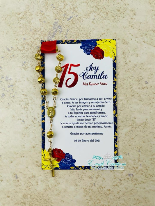 Beauty and The Beast Quinceanera Favors, Sweet 16 Rosary Favors