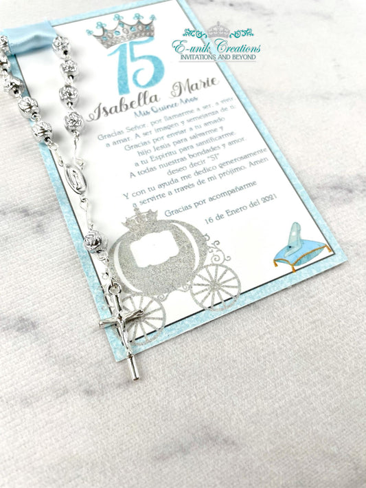 Cinderella Quinceanera Favors, Sweet16 Rosary Favors