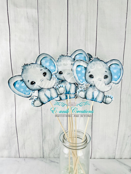 Boy Elephant Centerpiece Sticks