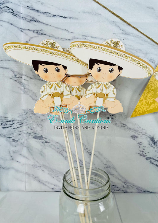 Gold Charrito Centerpieces Sticks