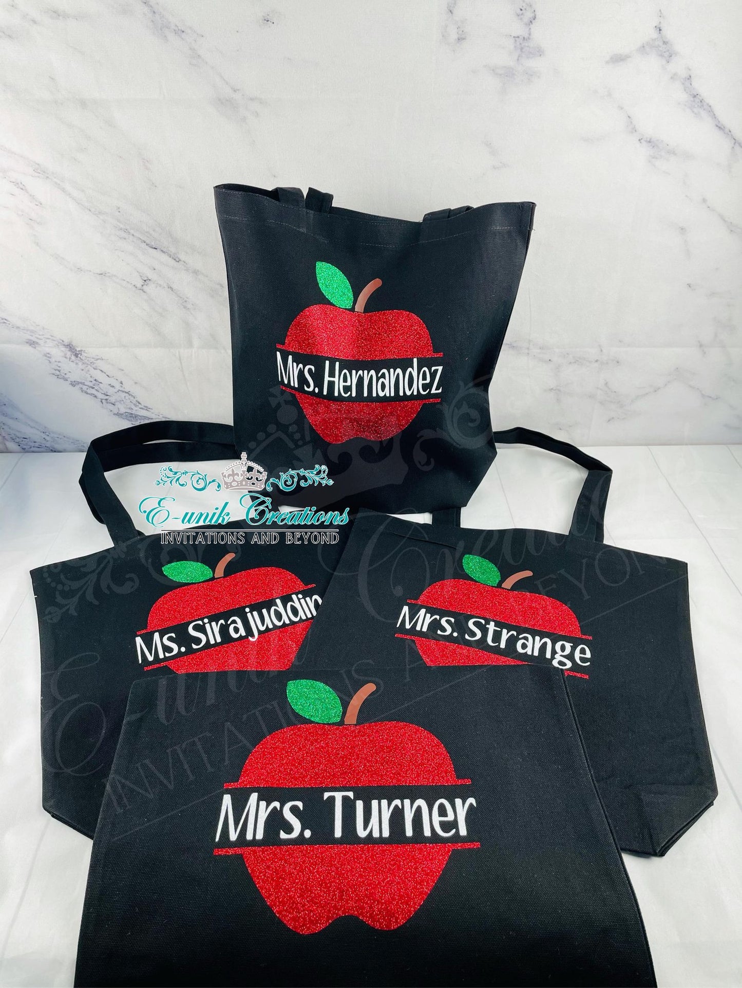 Teacher Apple Tote Bag