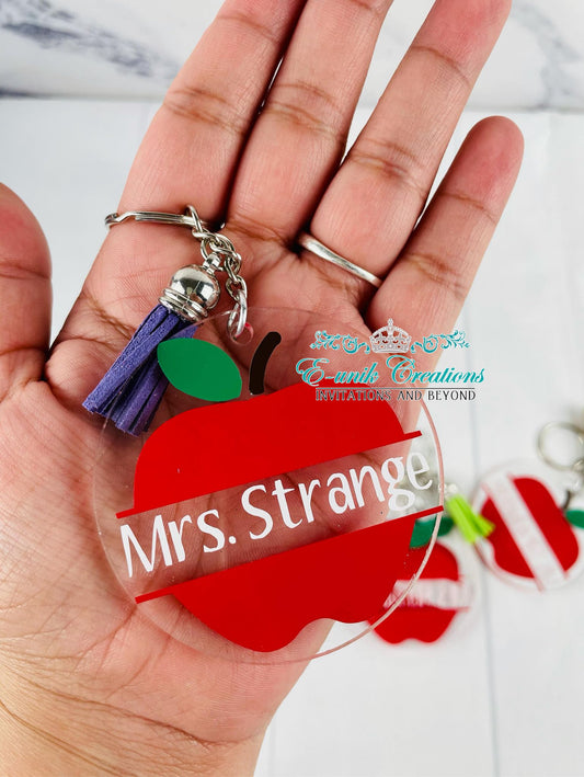 Personalized Apple Acrylic Keychain