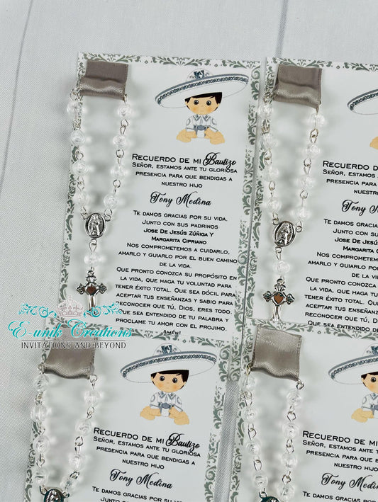 Silver Charrito Rosary Favors