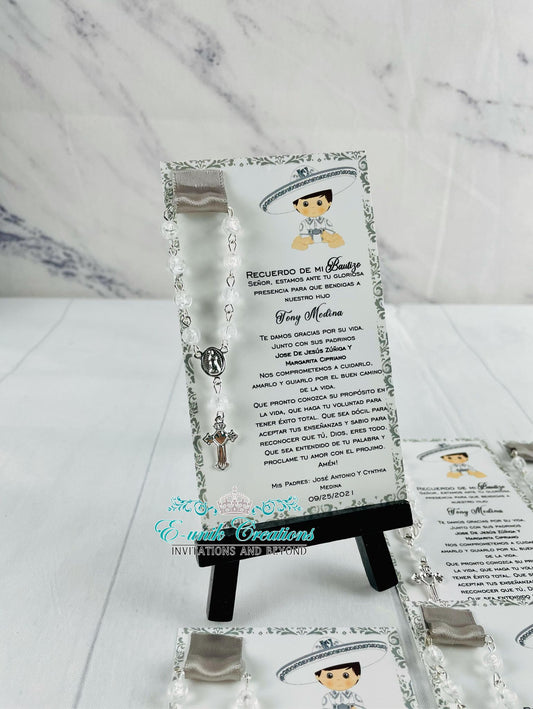Silver Charrito Rosary Favors