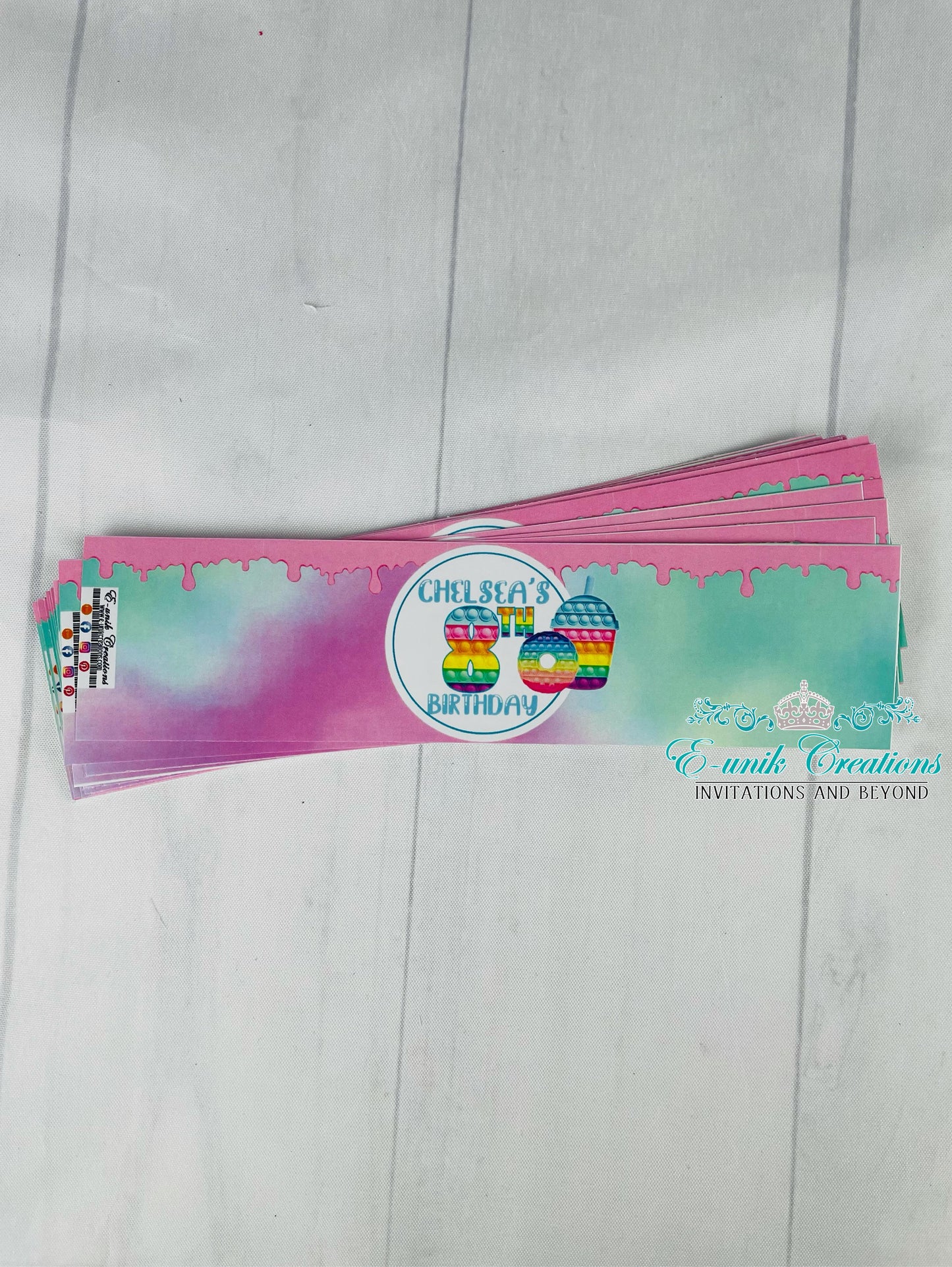 Pop It Water Bottle Labels