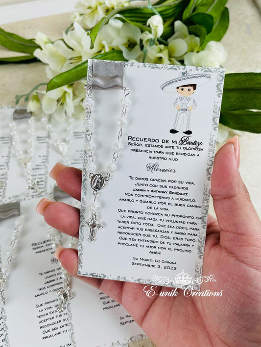 Silver Charro Rosary Favors