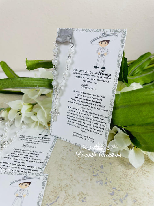 Silver Charro Rosary Favors