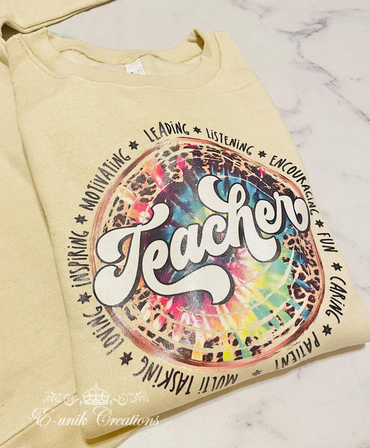 Retro Leopard Teacher Sweatshirt