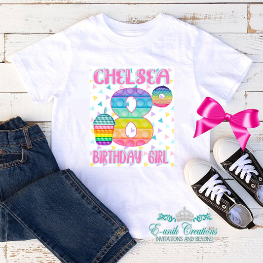 Pop It Birthday Tee, Birthday Girl T-shirt