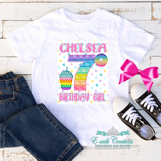Pop It Birthday Tee, Birthday Girl T-shirt