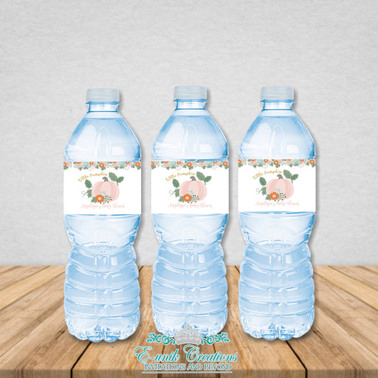 Pink Pumpkin Water Bottle Labels