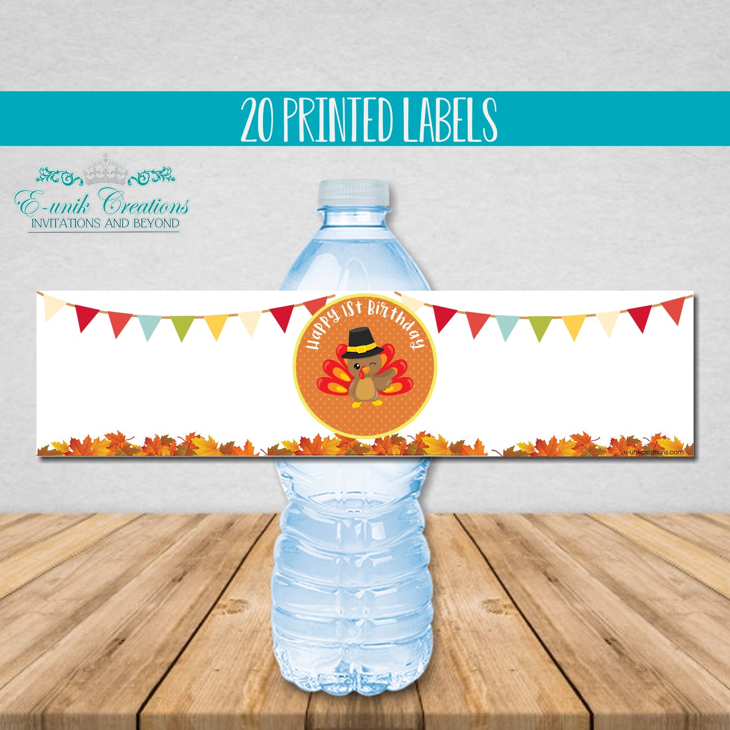 Turkey Water Bottle Labels