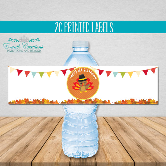 Turkey Water Bottle Labels