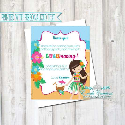 Tarjetas de agradecimiento Luau - Decoración de fiesta hawaiana