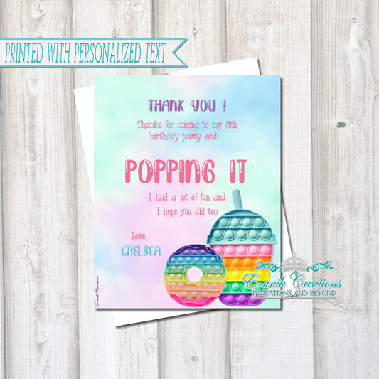 Pop It Thank You Cards - Pop It Birthday Decoration