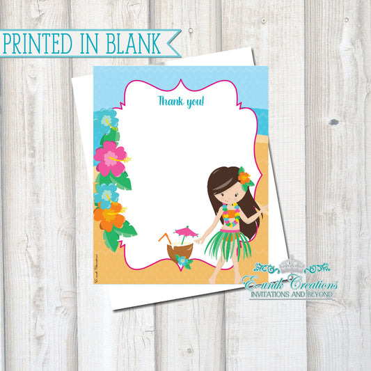 Tarjetas de agradecimiento Luau - Decoración de fiesta hawaiana