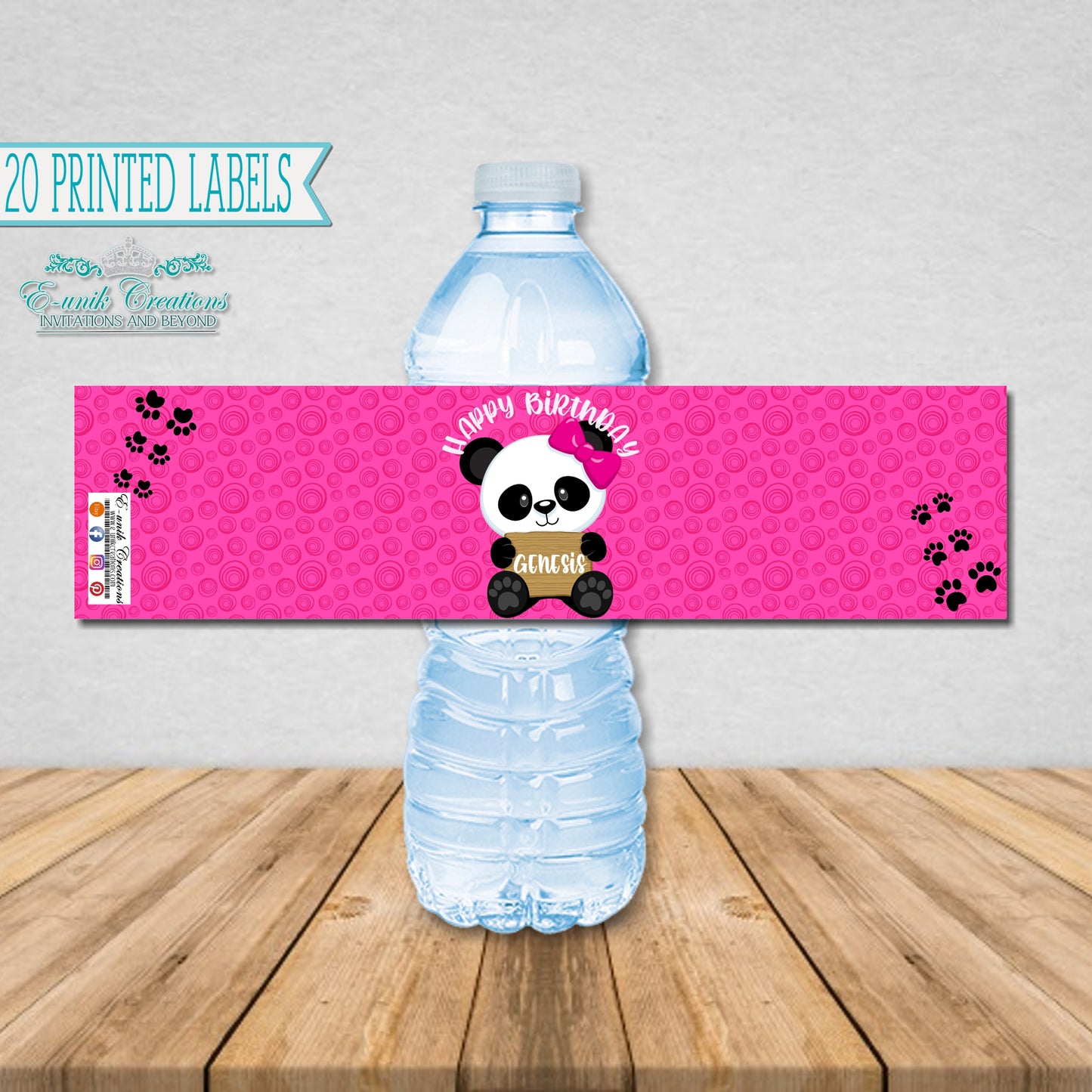 Panda Girl Bottle Labels