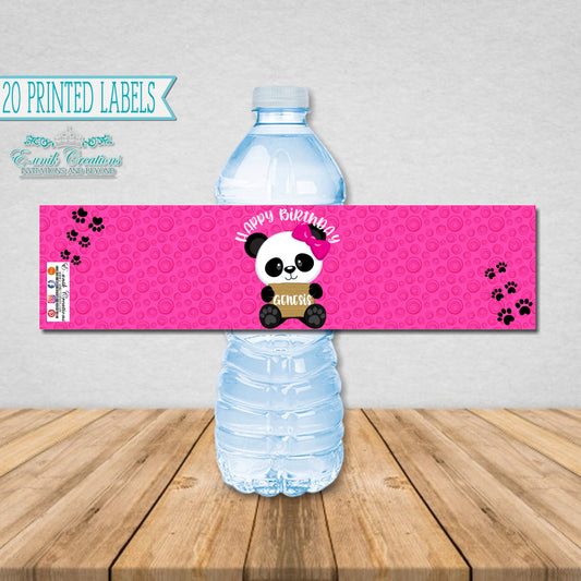 Panda Girl Bottle Labels