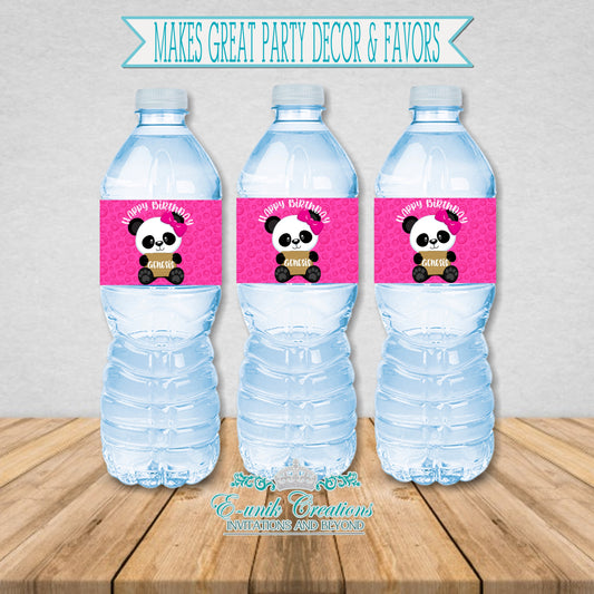 Panda Girl Bottle Labels