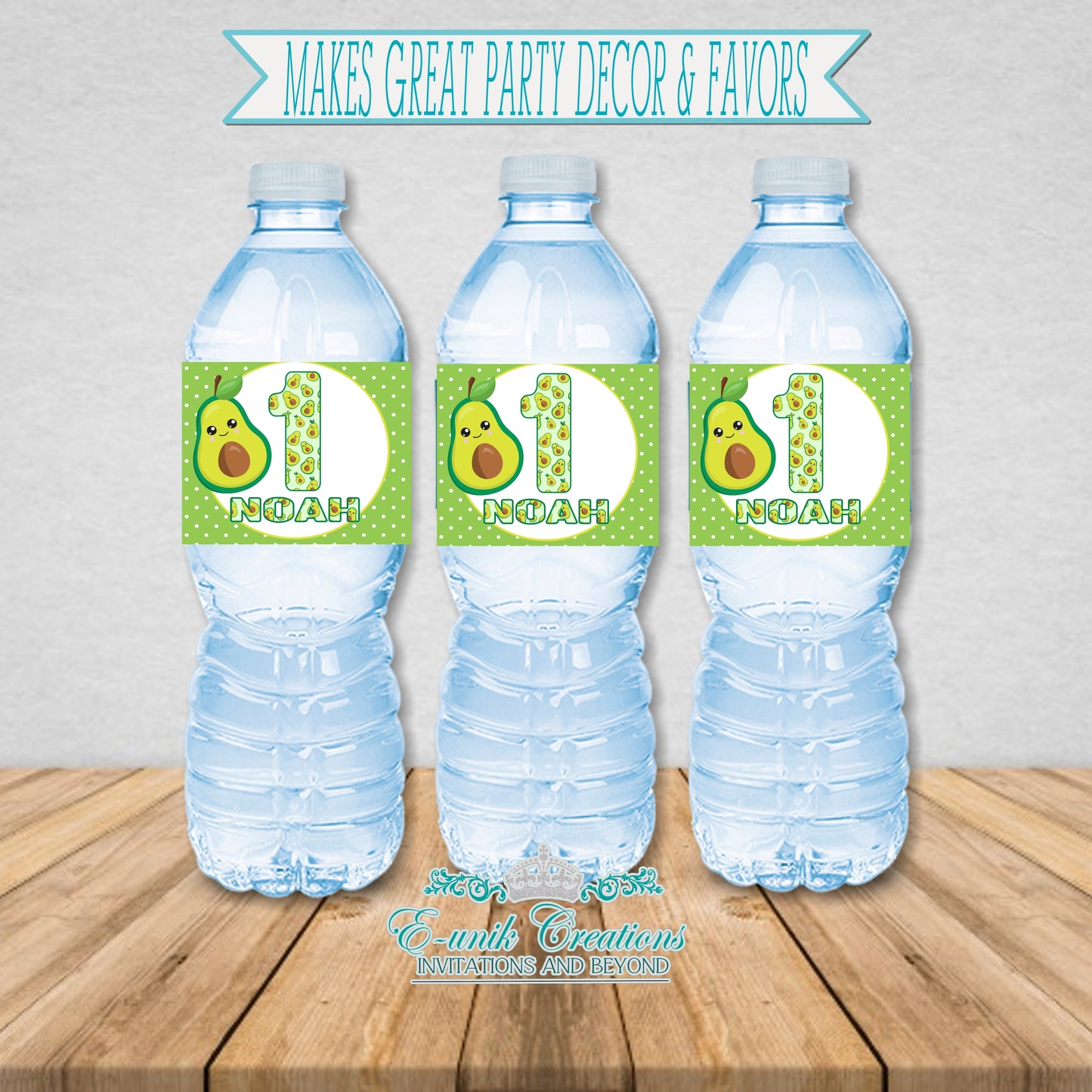 Avocado Water Bottle Labels