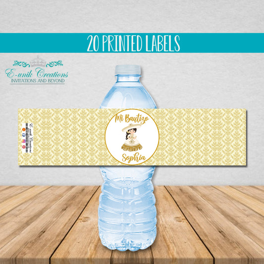 Gold Charrita Water Bottle Labels