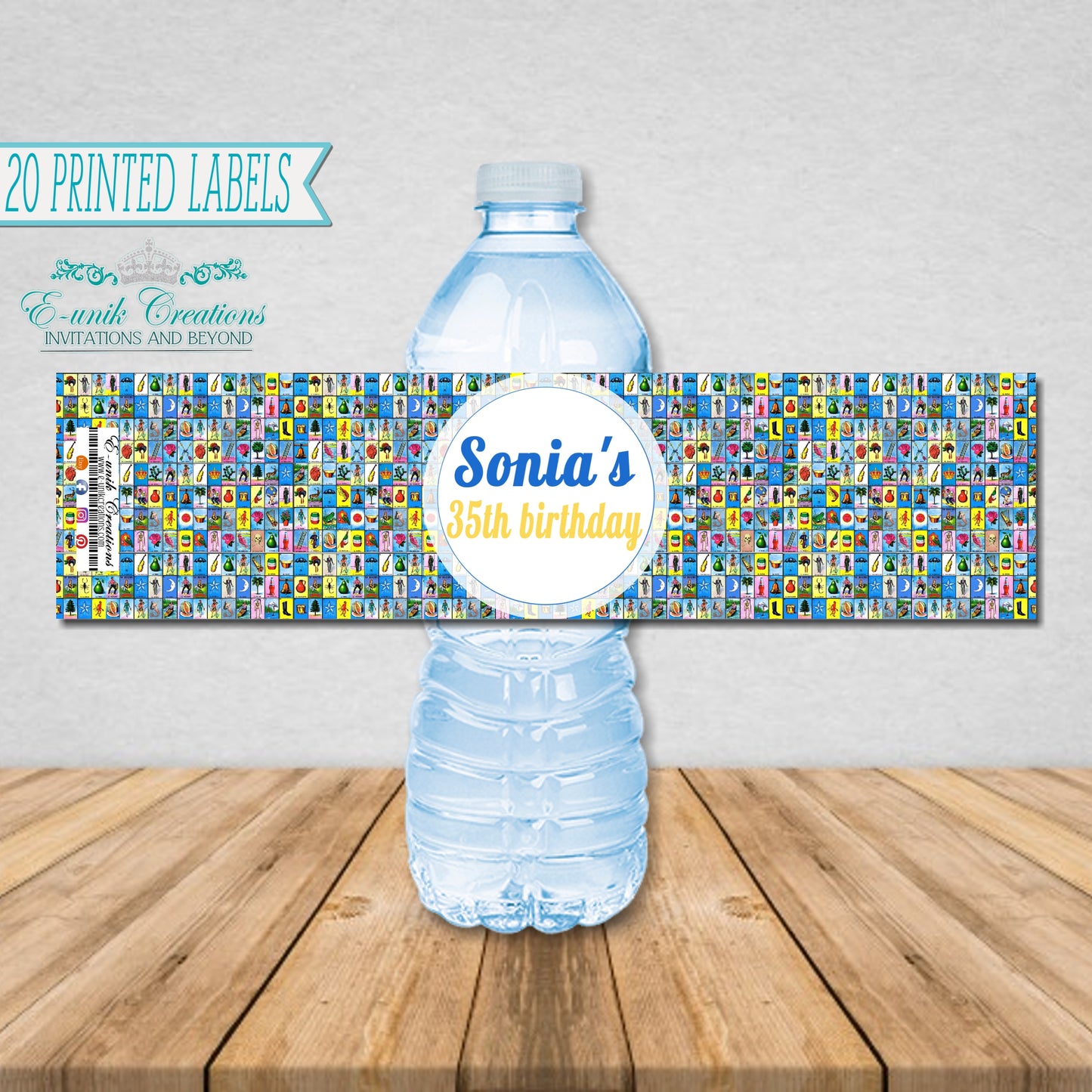 Loteria Water Bottle Labels