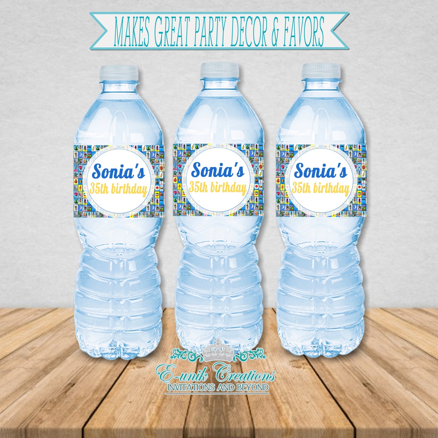 Loteria Water Bottle Labels