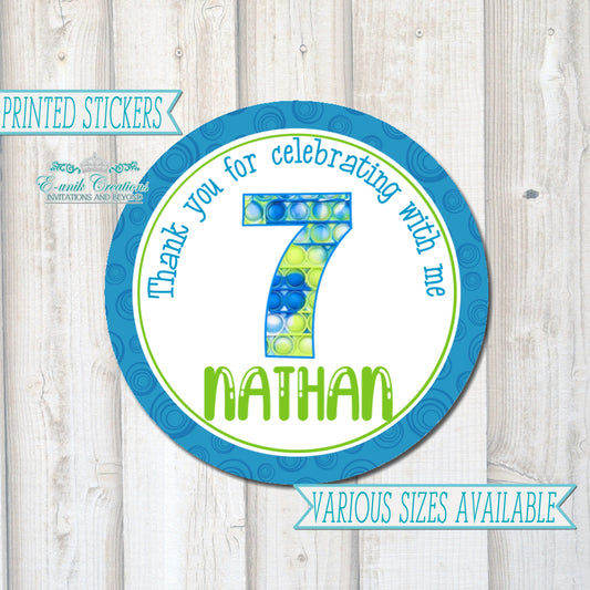 Pop It Party Stickers - Green Blue