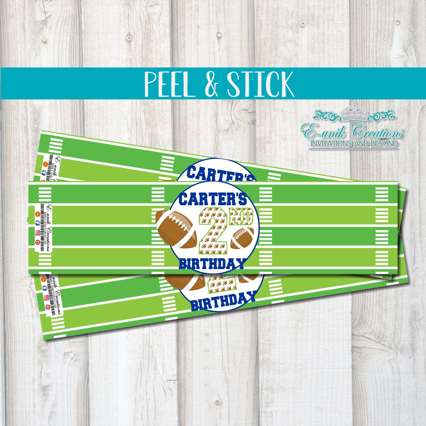 Football Water Bottle Labels
