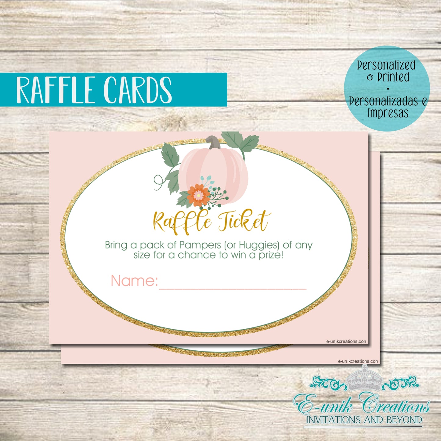 Pink Pumpkin Raffle Card