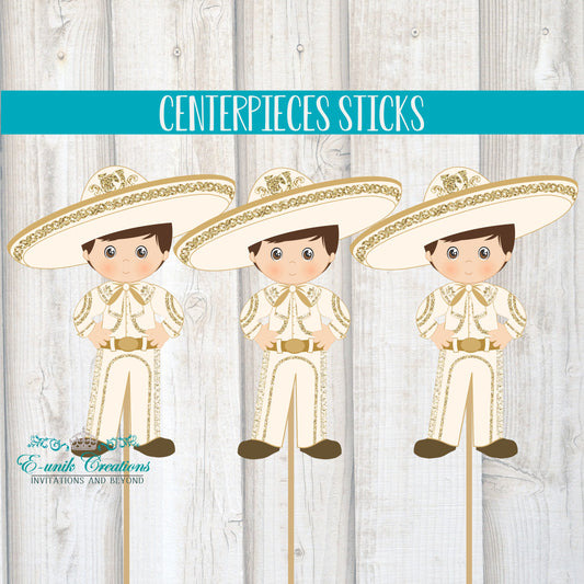 Gold Charro Centerpieces Sticks