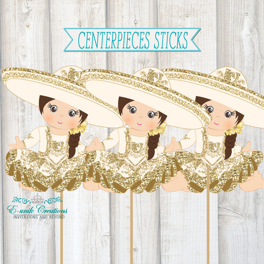 Gold Charrita Centerpieces Sticks